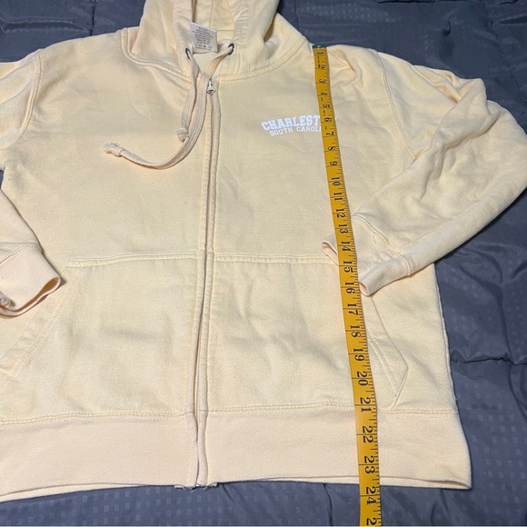 esy surf co hoodie charlston sc South Carolina yellow zip up size small - Picture 5 of 7